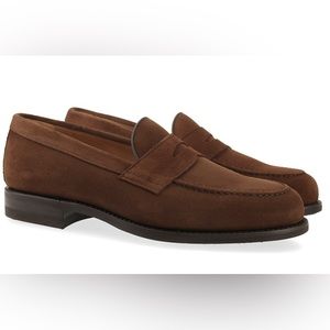 Size 42 genuine Spanish suade penny loafers , unworn, original packadging